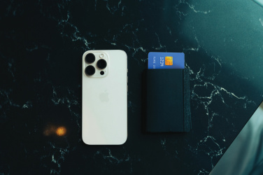 Logotrade promotional items photo of: Seekcard RCS rpolyester card wallet with worldwide locating